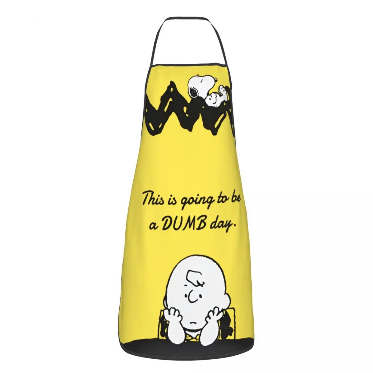 tablier de cuisine Polyester jaune avec Snoopy et Charlie