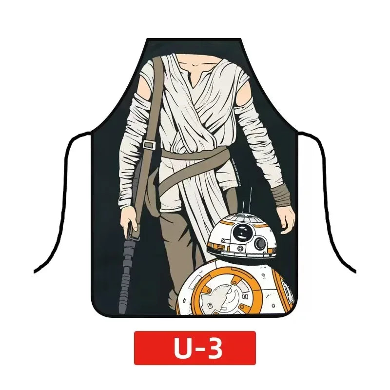 tablier de cuisine Star Wars corp de Rey et BB8