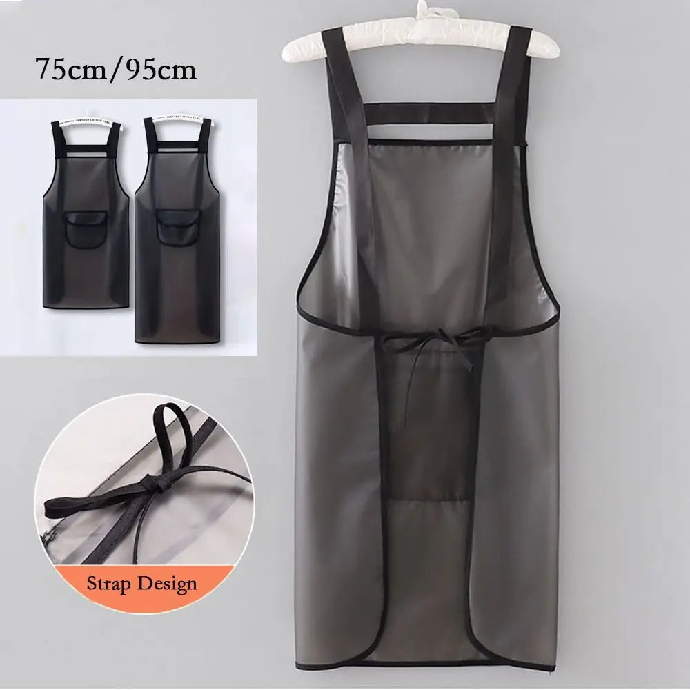 un tablier de cuisine en pvc avec fenêtre avec deux grandeur de 75 cm et 95 cm