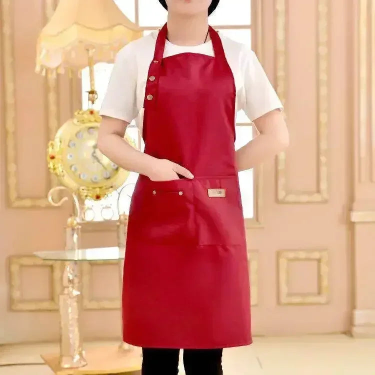 tablier de cuisine femme avec poche rouge