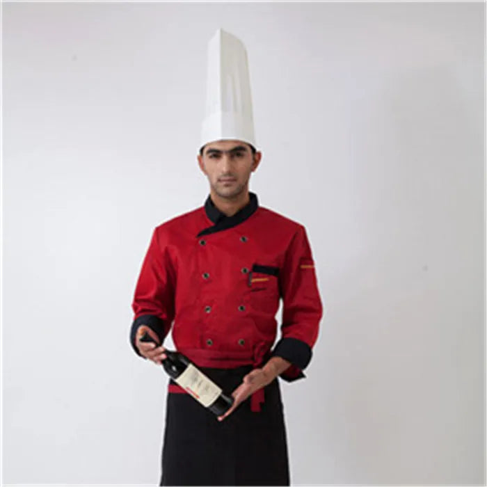 tablier de cuisine haut de gamme rouge