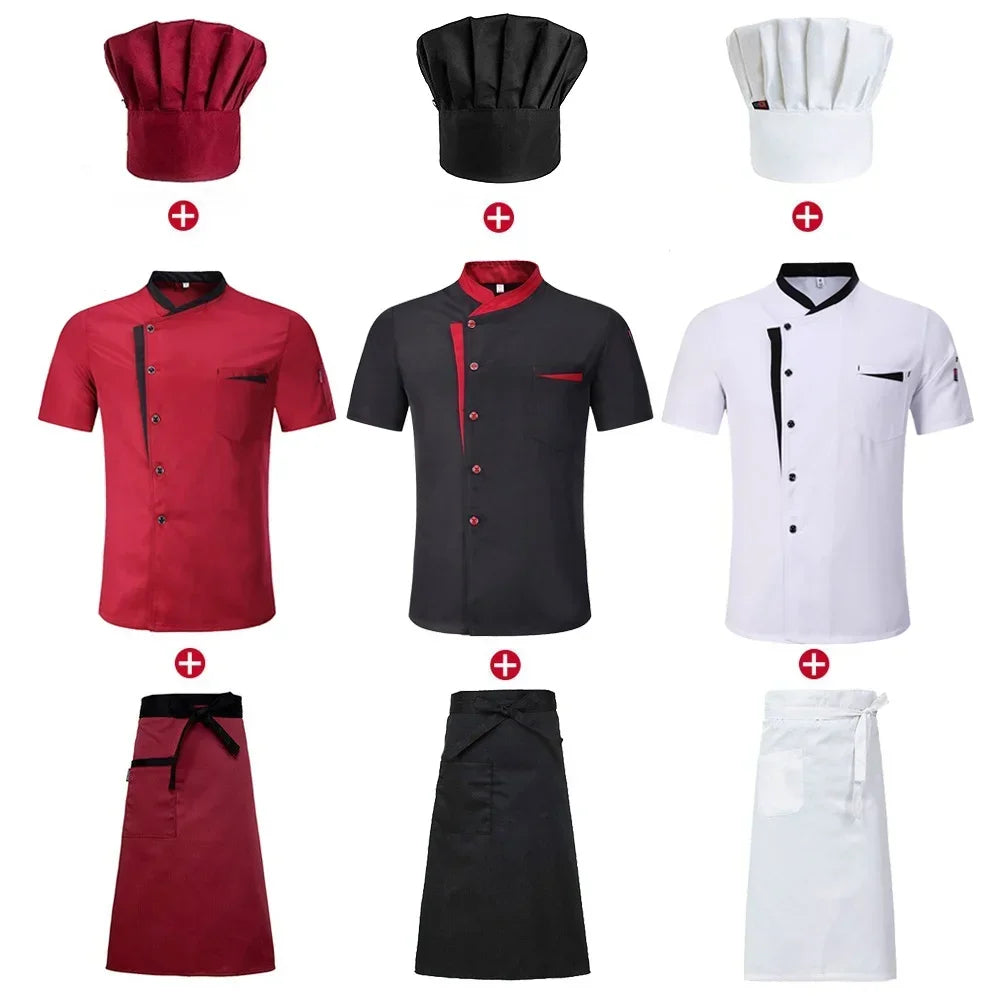 tablier de cuisine homme chic trois couleur blanc rouge noir