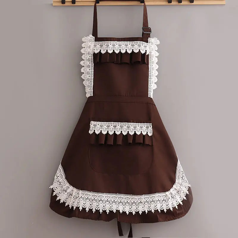 broderie pour tablier de cuisine marron