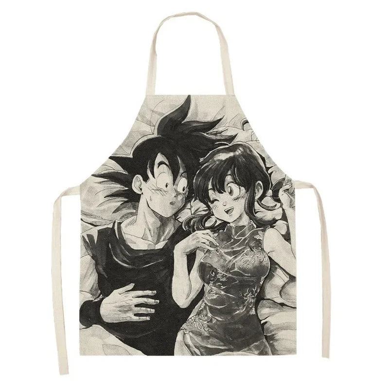 tablier de cuisine Dragon Ball en blanc et noir
