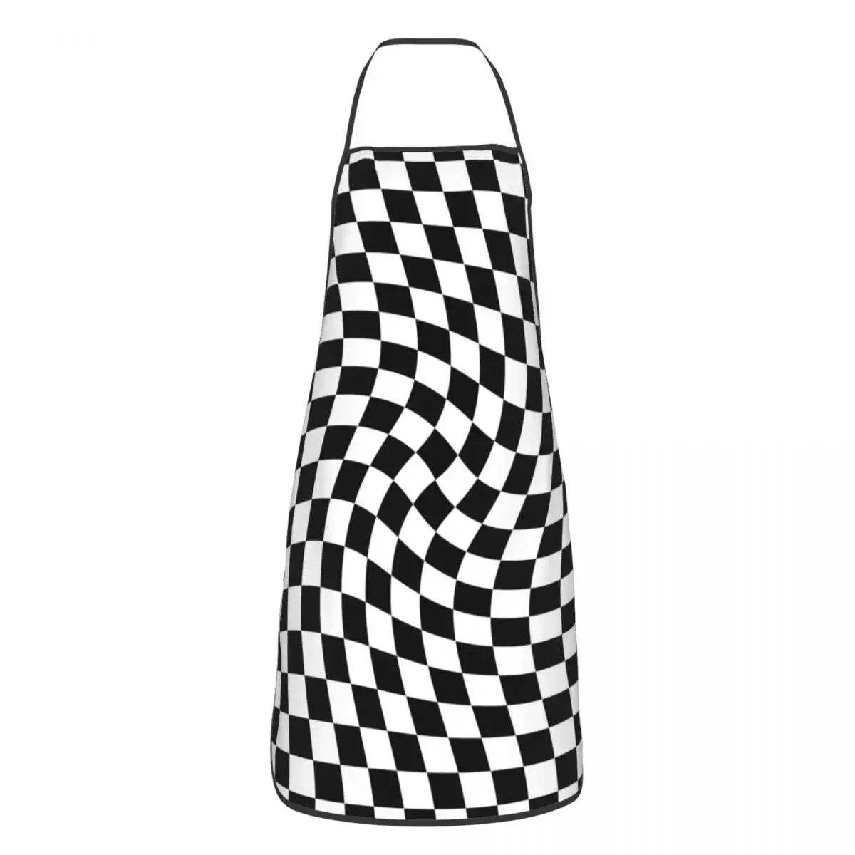 tablier de cuisine a carré blanc en zigzag