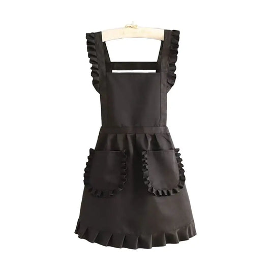 tablier de cuisine ancien noir sur support
