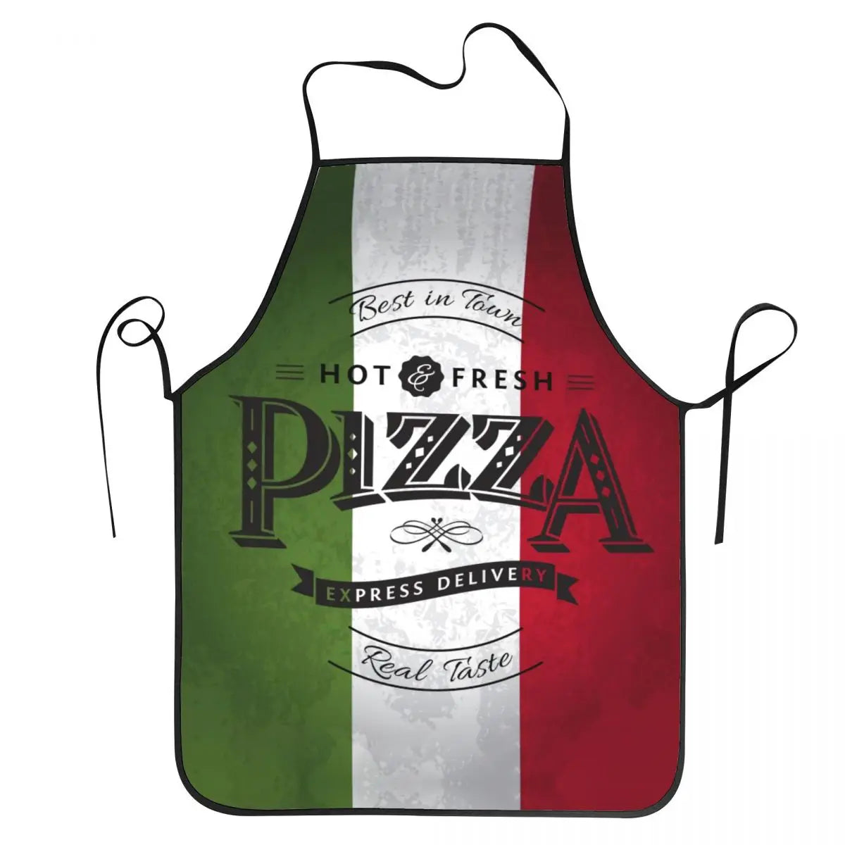 tablier de cuisine avec bavette drapeau de l'Italie écrit pizza