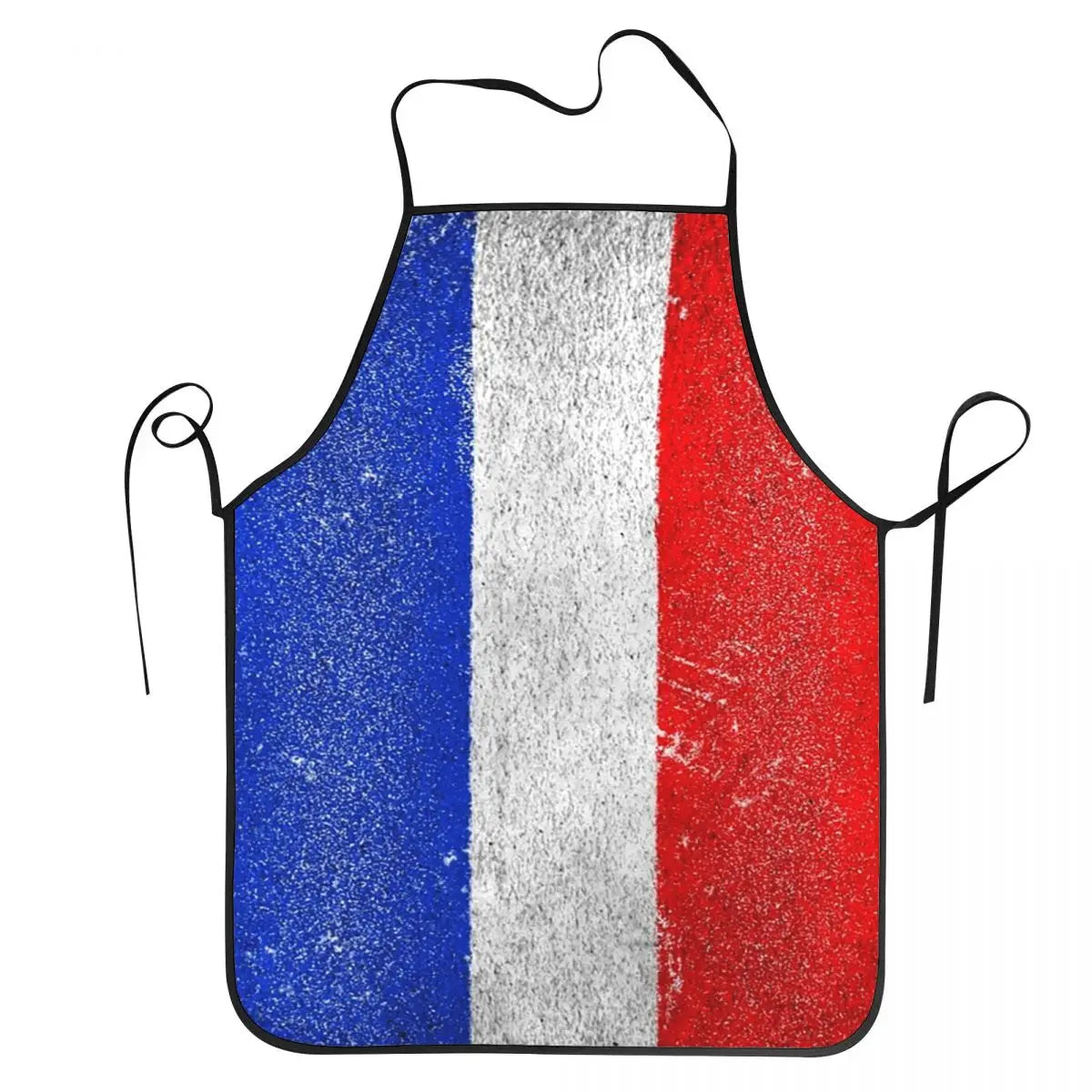tablier de cuisine bleu blanc rouge drapeau usé