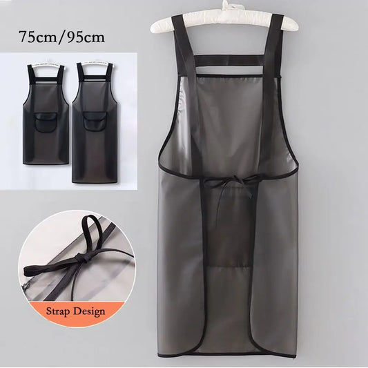 un tablier de cuisine en pvc avec fenêtre avec deux grandeur de 75 cm et 95 cm
