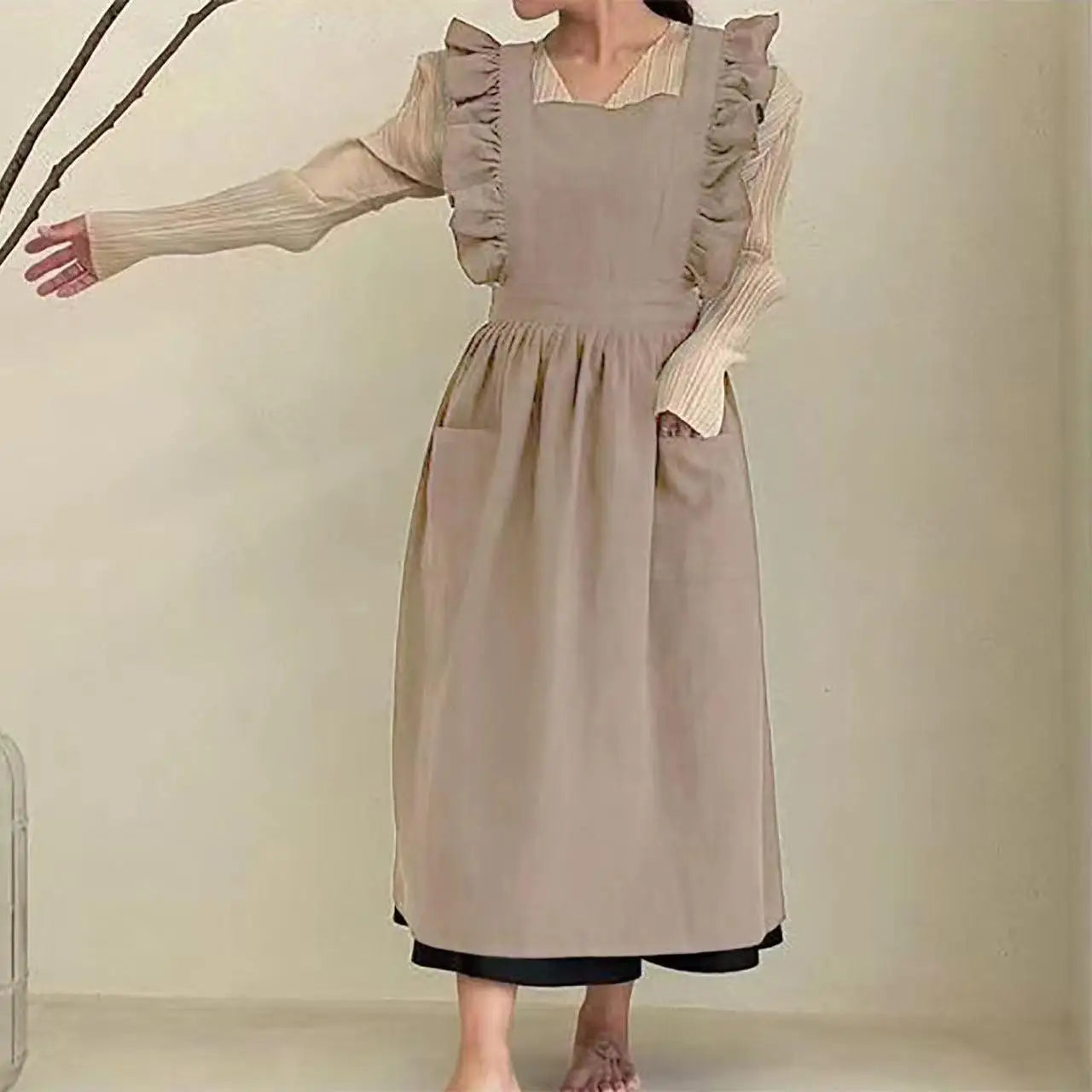 tablier de cuisine femme vintage kaki