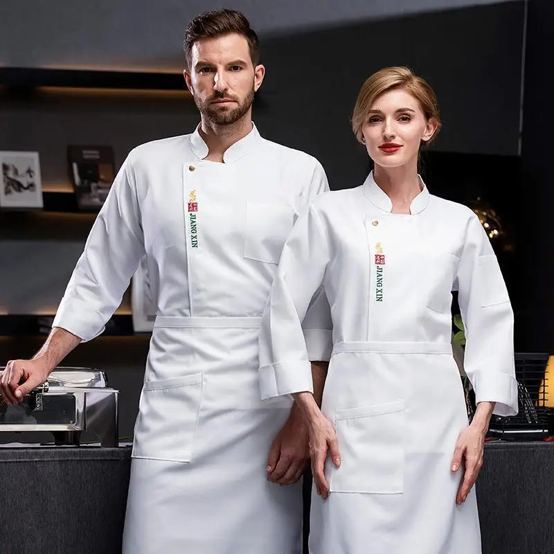 tablier de cuisine grande taille blanc