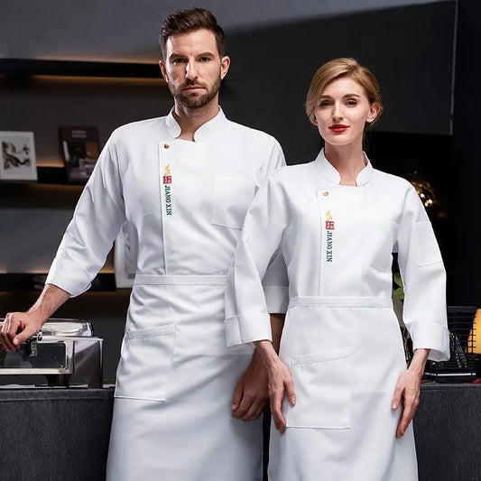 tablier de cuisine grande taille blanc