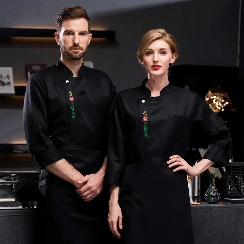 tablier de cuisine grande taille noir
