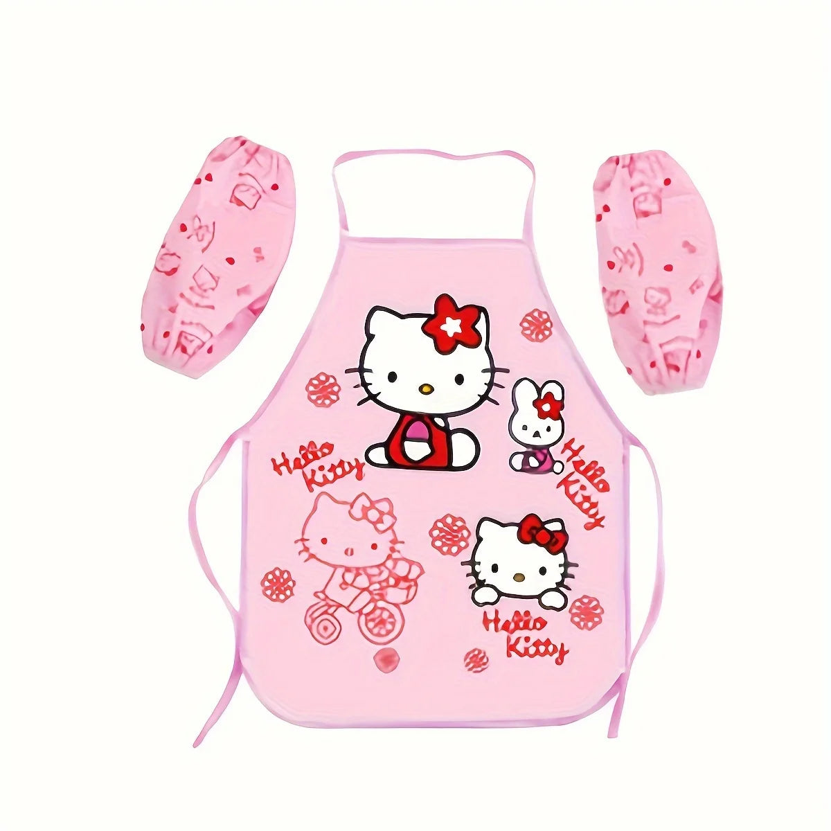 un tablier de cuisine hello kitty avec protège manche indépendant