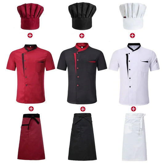 tablier de cuisine homme chic trois couleur blanc rouge noir