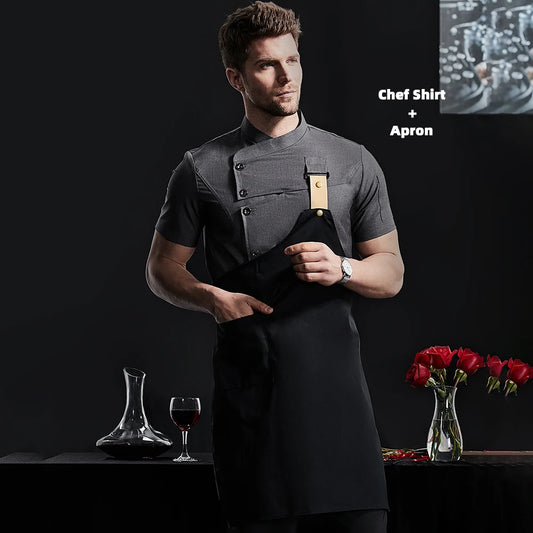 tablier de cuisine homme chic gris