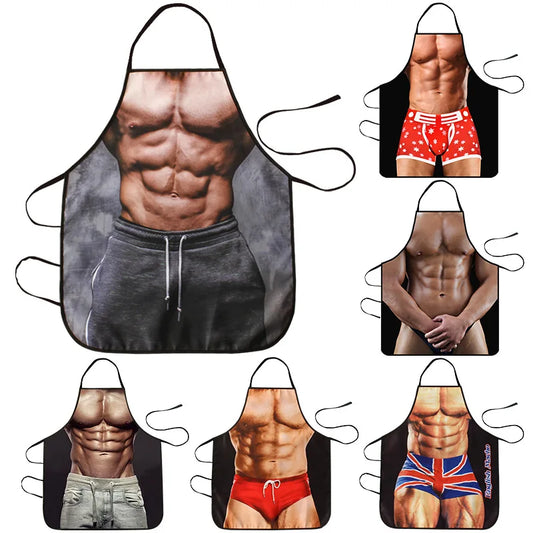 six tablier de cuisine homme musclé