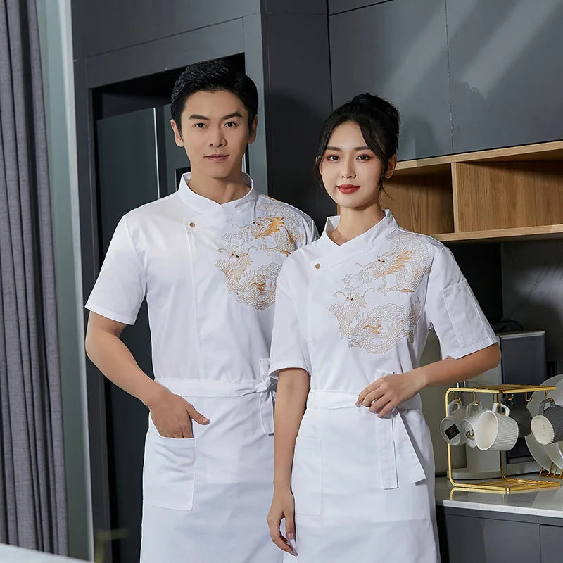 tablier de cuisine japonais blanc