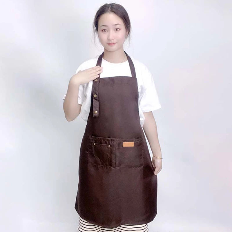 tablier de cuisine publicitaire marron