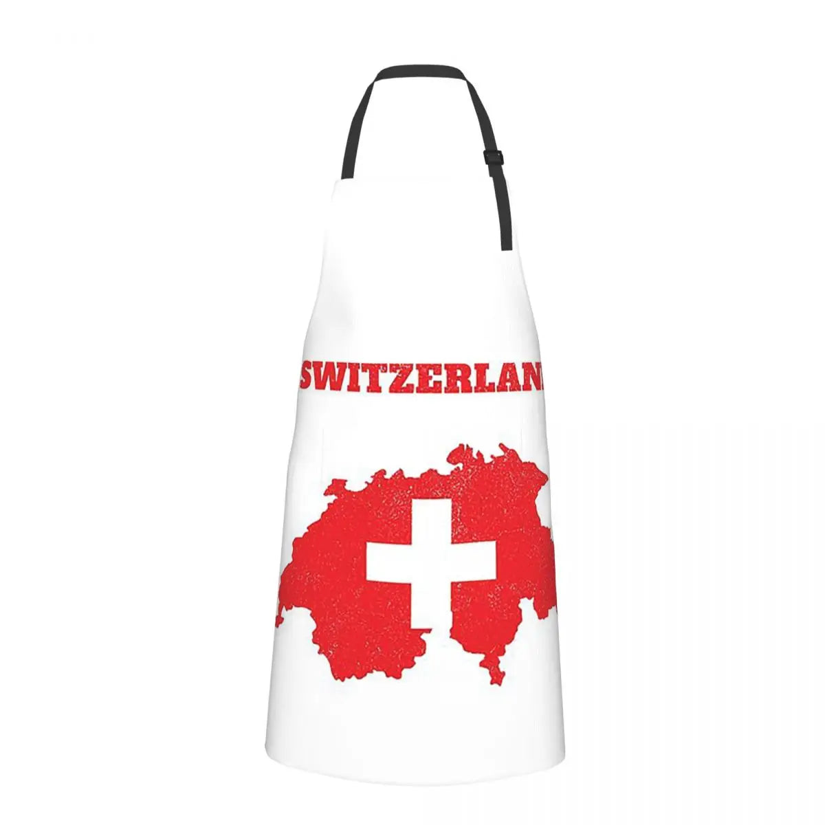 tablier de cuisine suisse blanc avec le pays en rouge
