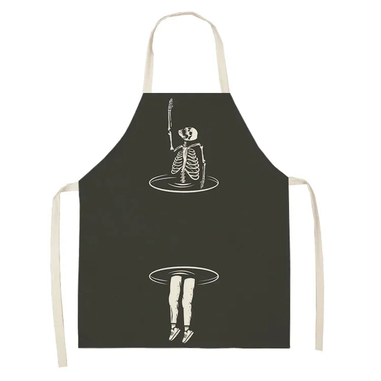 tablier de cuisine tête de mort homme qui trépasse